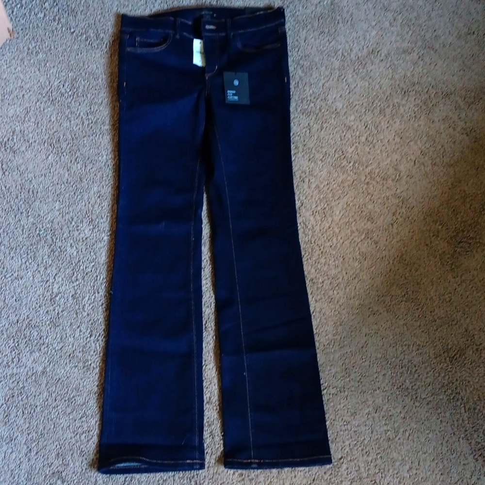 NWT Ann Taylor Dark Blue 5 Pocket The Slim Boot Jeans, Long, Size 2